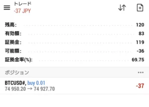 XM BTCUSD 1000倍